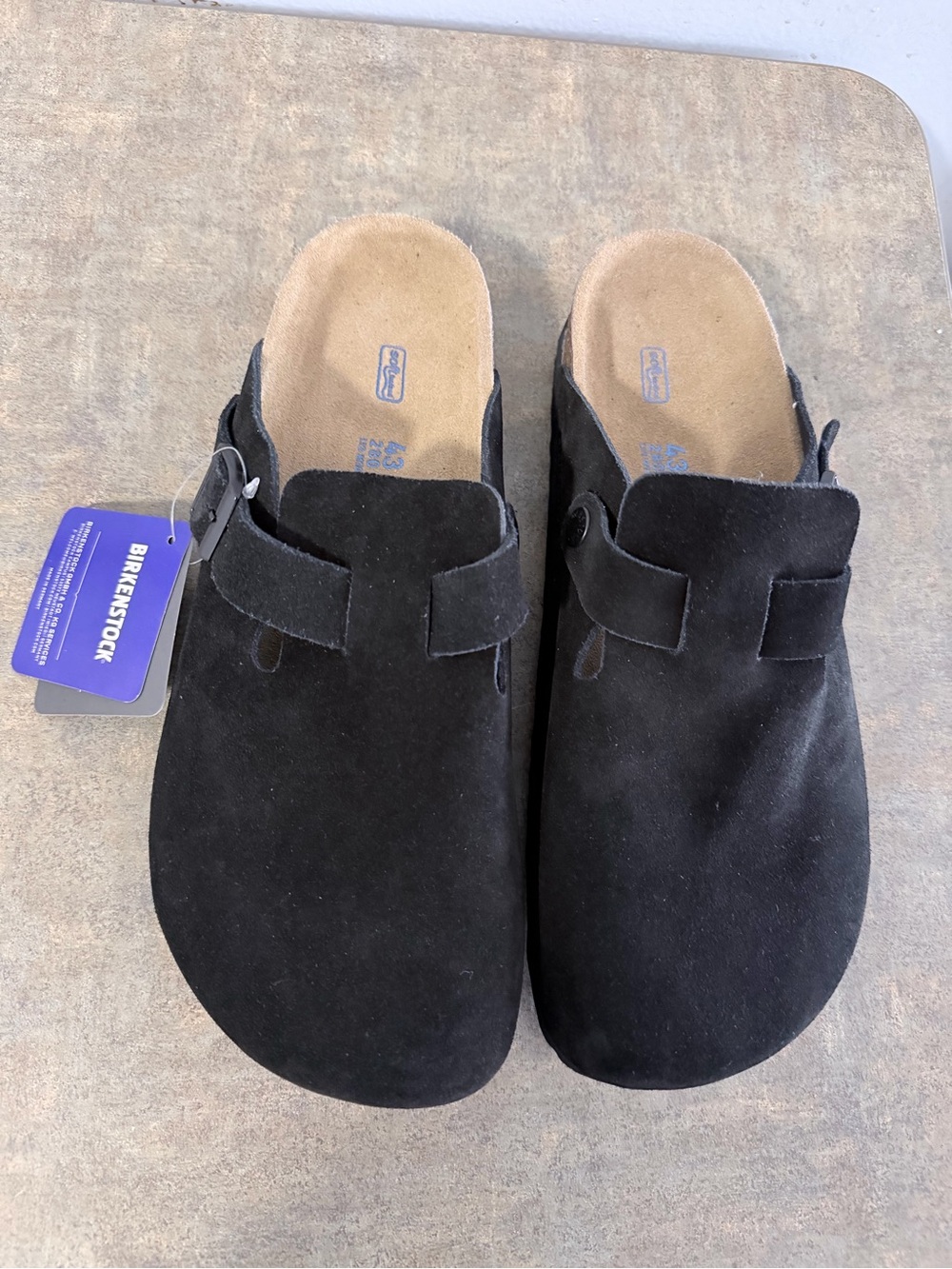 Birkenstock Black Suede Clog Mules